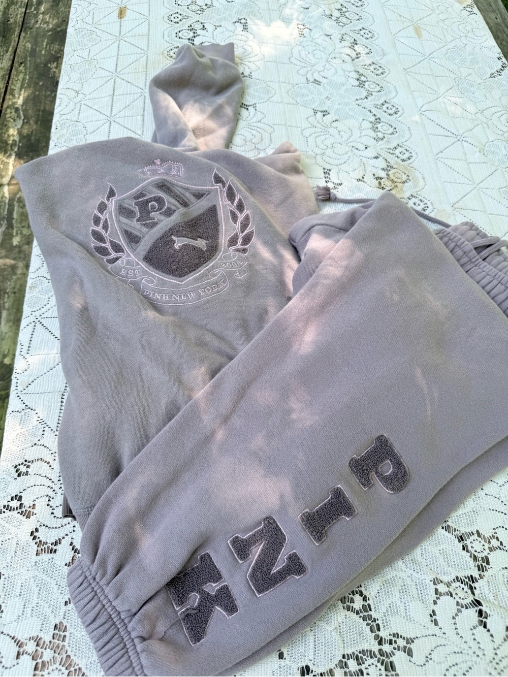 Pink-Campus Zip up Hoodie and pants XS